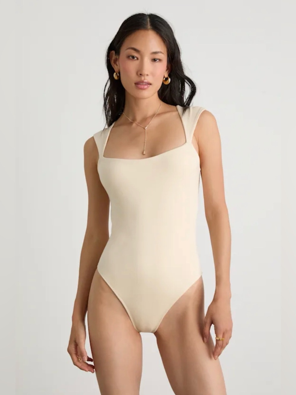 NWT Lulu’s Yellow Cream Square Neck One-Piece Bodysuit - XL